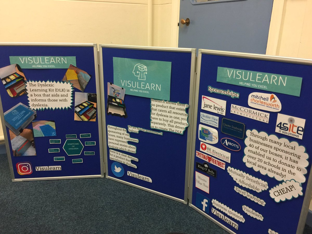 Visulearn_'s tweet photo. Our display board ready for tomorrow’s Young Enterprise regional finals !! 🙌🏽🙌🏽 https://t.co/RcsBCtmv99