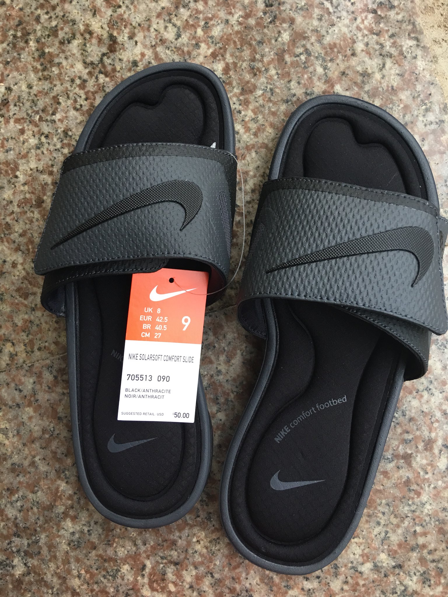 nike solarsoft comfort slide black