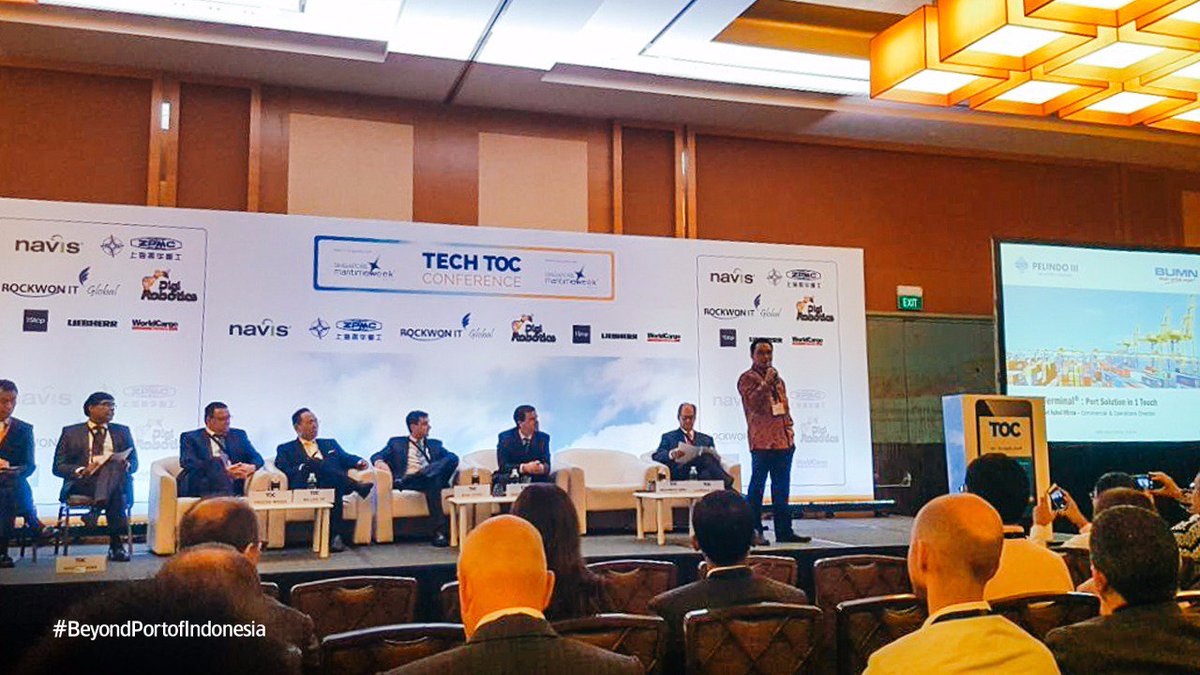 pelindotpk's tweet image. #infomaritim Commercial &amp;amp; Operational Director @pelindo3 🇮🇩 Mohammad Iqbal menjadi pembicara #TechTOC @TOCWorldwide pada Singapore Maritime Week. Sekaligus memperkenalkan aplikasi Home Terminal inovasi @pelindo3.

@pelindo3 #BeyondPortofIndonesia