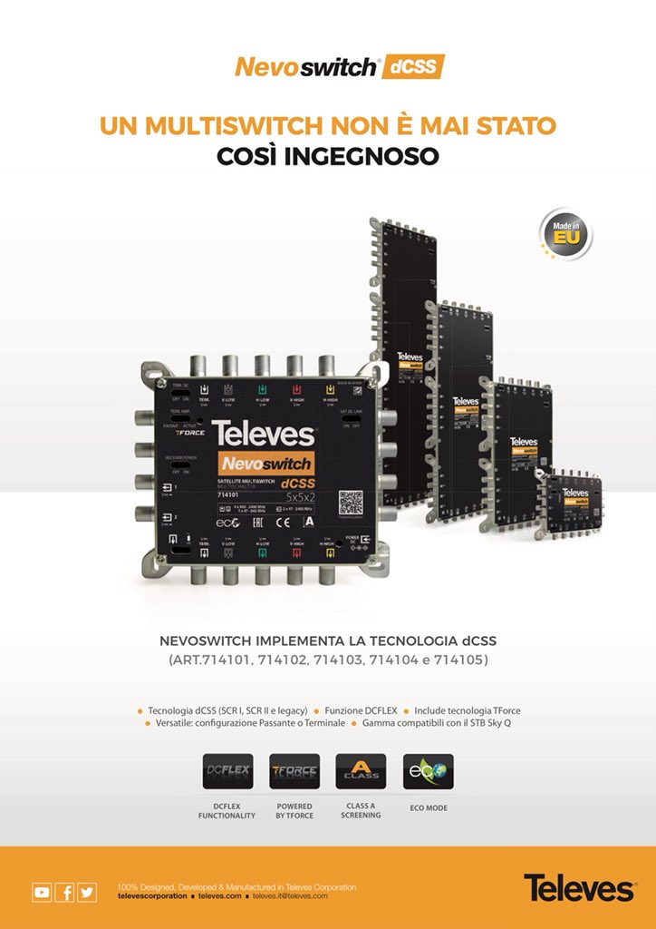 emidev78's tweet photo. 🎙Nuovi arrivi in famiglia #NevoSwitch!!!!
▪️5x5x2▪️5x5x4▪️5x5x8
▪️5x5x12▪️5x5x16
Tecnología #dCSS #DCFLEX® #TForce®
🎥https://t.co/OKqJPpVNT2 https://t.co/Wv2oTGIwCH