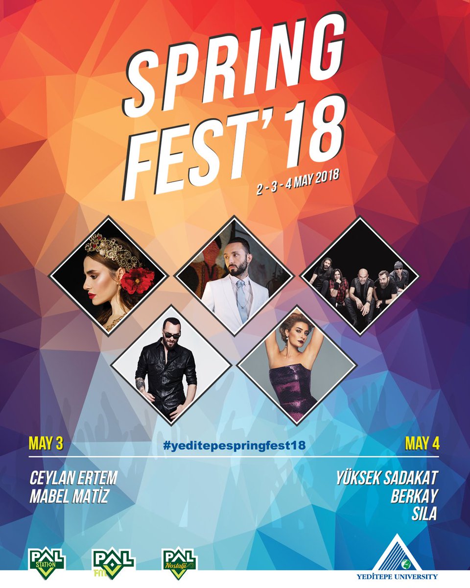 Yeditepe Üniversitesi'nin en büyük öğrenci festivali olan #yeditepespringfest18 için geri sayım başladı! Sevdiğin sanatçılara canlı eşlik edeceğin ve birbirinden eğlenceli etkinliklerle baharın tadını çıkaracağın festivale günler kaldı.