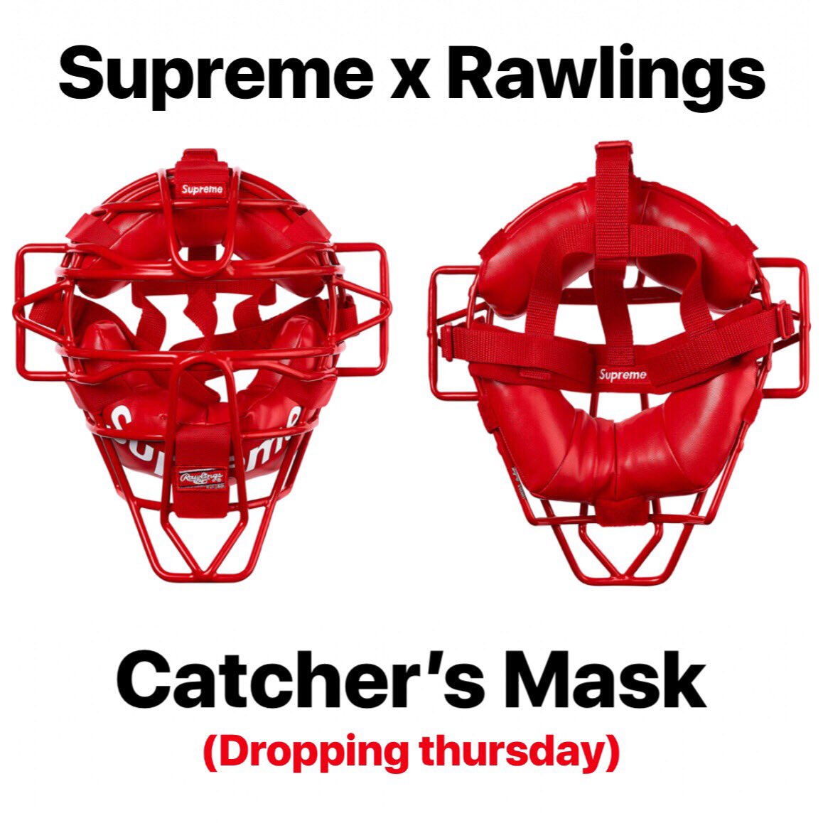 Supreme Rawlings Catcher's Mask Red