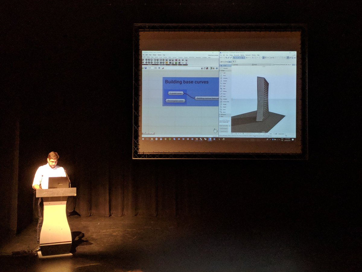 p_stamatis's tweet photo. Grasshopper to Archicad and vise versa workflows from Akos Karoczkai from @GraphisoftUK at #STF @ShapeToFab https://t.co/j9xyUKW1lH