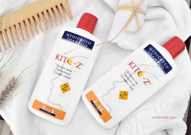 AltaCareLab's tweet image. Kito-Z OTC Shampoo reduces the risk of skin infections and works by preventing the growth of fungus and bacteria. The formula, with its antimicrobial activity, is designed for daily use both on the hair and the body.
#madeinfrance #altacarelaboratoires #kitoz #medicatedshampoo
