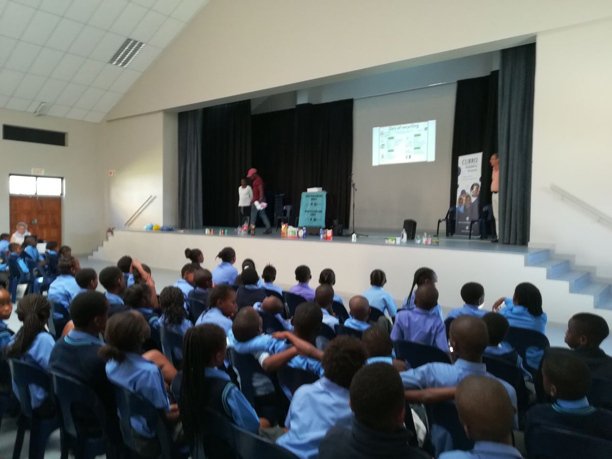 AcademyCurro's tweet photo. Mr Jaco Botha and his team from Phambili Services gave a presentation to all learners to educate them on the importance of recycling. Mr. Suparsad will be heading the recycling campaign for Curro Academy Riverside. Let us all do our part to save the earth. https://t.co/cWGMHoUIdK