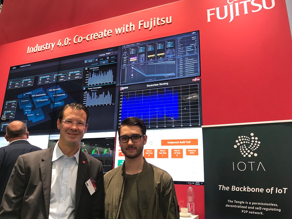 iotatokennews's tweet image. Dr. @RolfWerner with #IOTA Co-Founder @DomSchiener at the #Fujitsu Booth E16, Hall 7 @hannover_messe. #Tangle #DLT #IOTANews #HannoverMesse #HM18 #HMFJ18