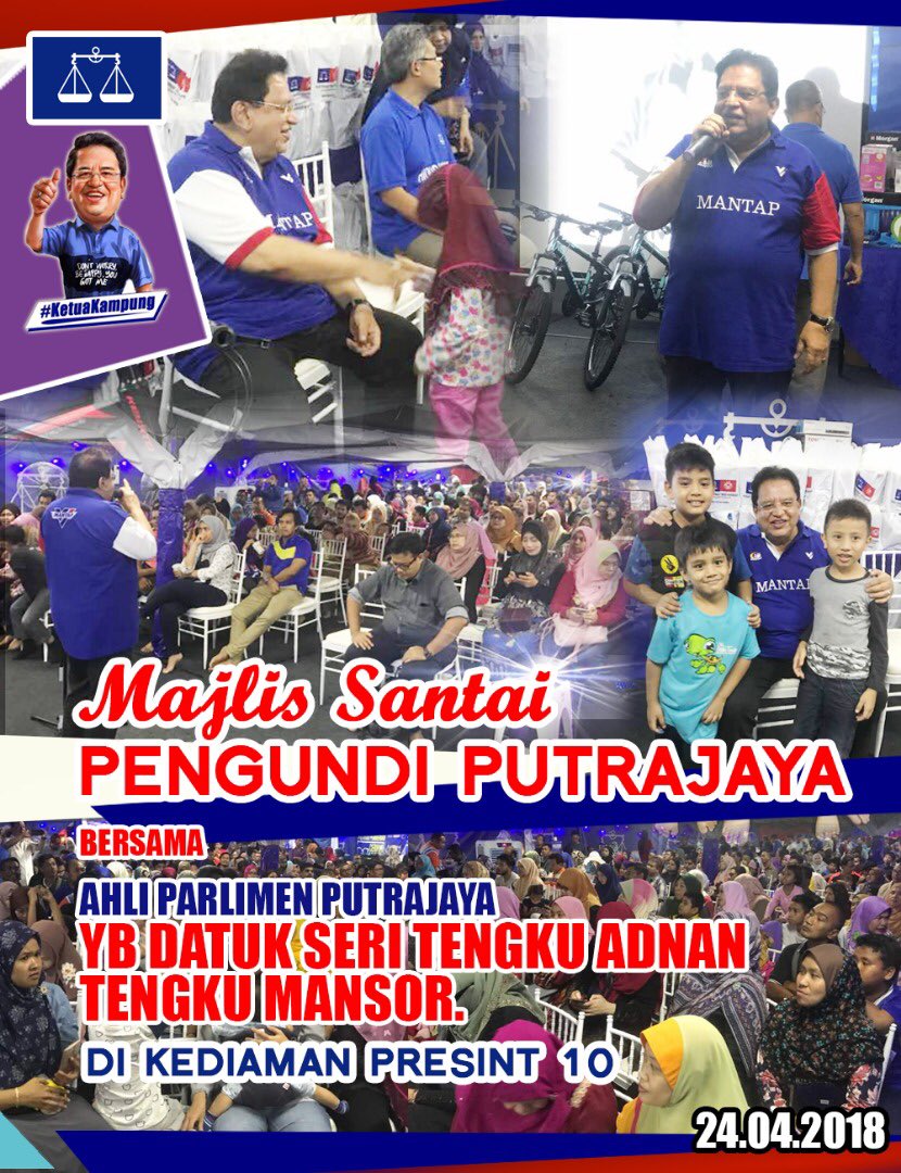 romyirwanshah's tweet photo. Majlis Santai Pengundi Putrajaya Bersama Ahli Parlimen Putrajaya Datuk Seri @TengkuAdnanReal
#MDH #TeamSemut
@NajibRazak @Zahid_Hamidi @IshamJalil @barisanasional @umnomalaysia @Huan2U @HishammuddinH2O https://t.co/bqK9JrfXXE