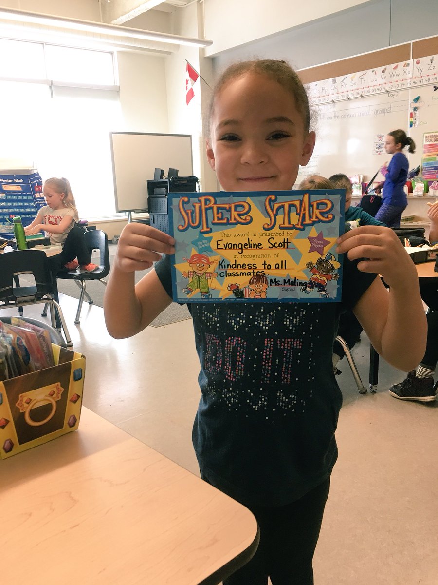 1_2Maling's tweet photo. Eve is going home with an award for her kindness today. She always ensures everyone feels included and cared for! 👍 #kindnesscounts https://t.co/5AwZUuUTCq