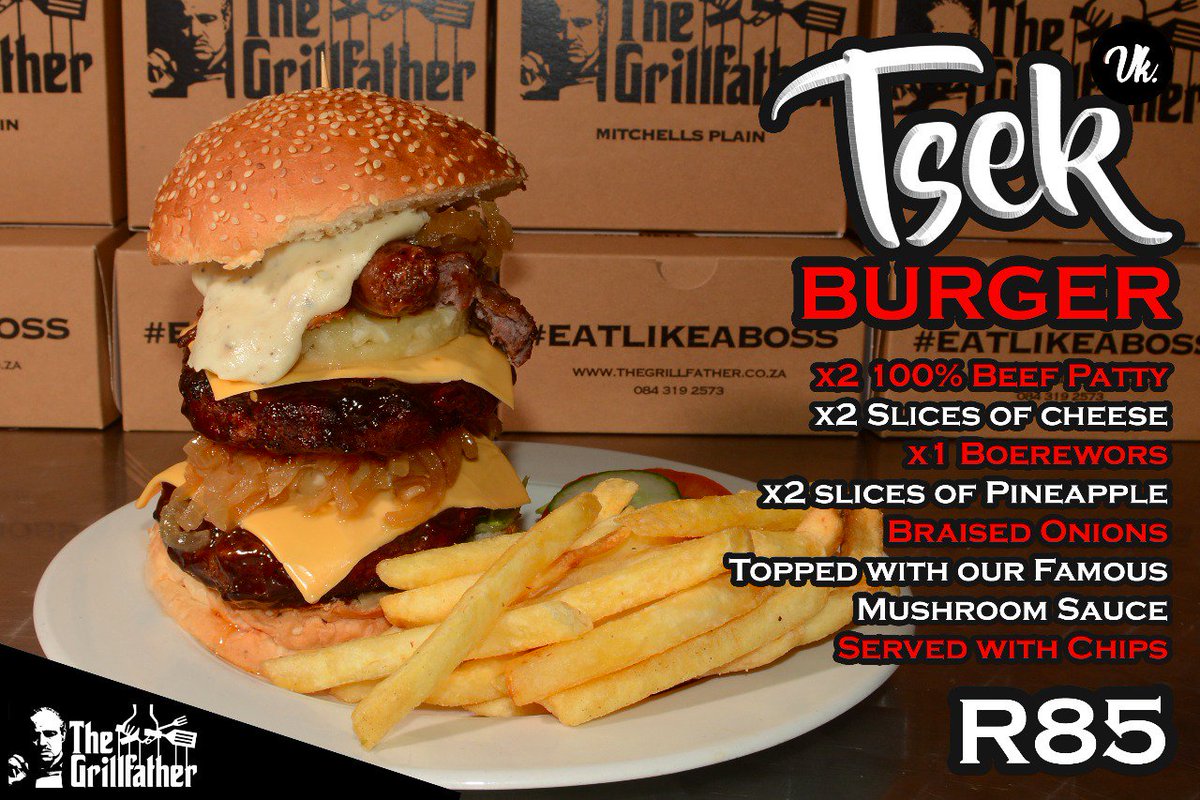 Kosciuszko klud i mellemtiden The Grillfather SA ar Twitter: "Have you tried the famous #Tsek Burger????  https://t.co/7b23ERD1xK" / Twitter