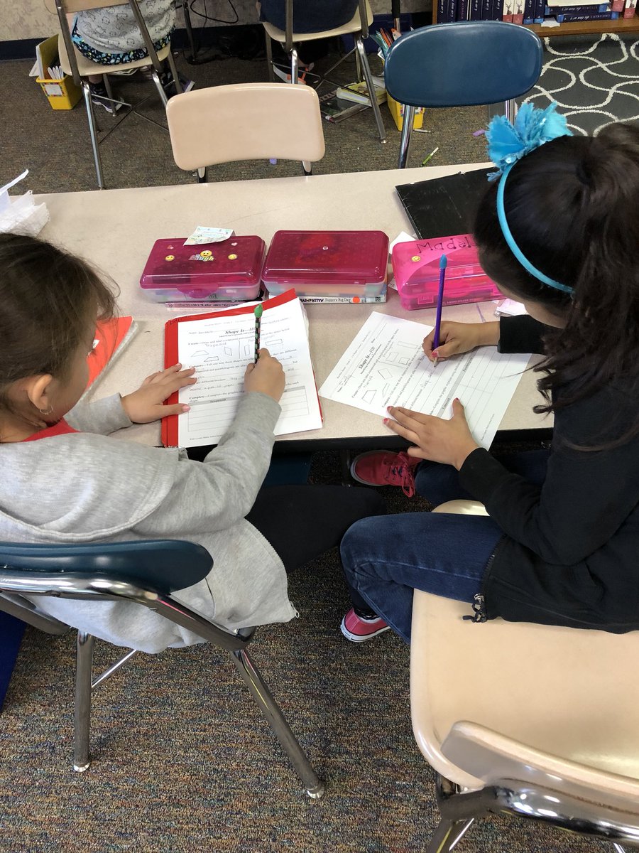 Ms_Young7's tweet photo. Working together to discover attributes of trapezoids and parallelograms #mathisfun @kgrigg29 @BaileywickWCPSS https://t.co/uMf7GSfr4K