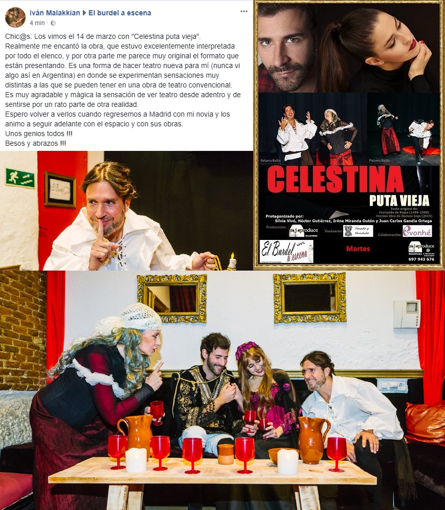sojoteatro's tweet photo. #HOY

“CELESTINA, Puta vieja”  en @elburdelaescena. Un clásico de la literatura universales https://t.co/EDVXyh5pJi 

DESCUENTO DE MÁS DE UN 50%

#martes #doriamsojo #madrid #elburdelaescena #celestina #theatre https://t.co/3PLIxd63QG