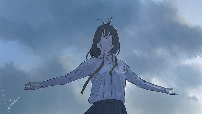 「女の子 曇天」のTwitter画像/イラスト(古い順)