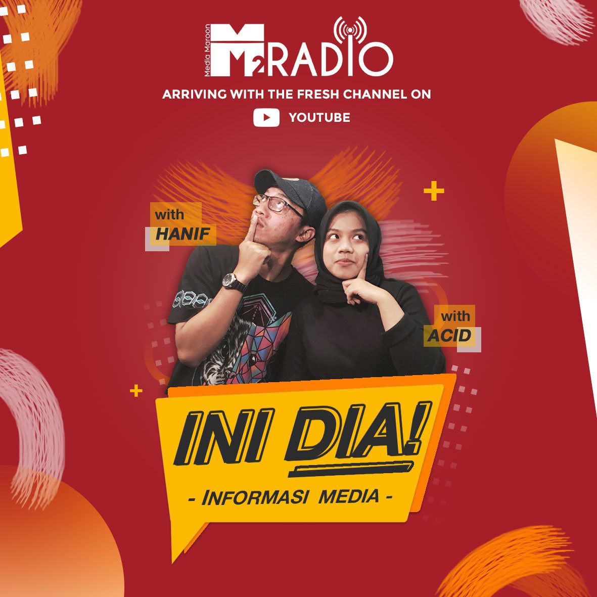 mediamaroon's tweet photo. Hello Marooners!

M2 Radio siaran lagi nih. Dipandu dengan announcer kita yaitu Hanif dan Acid dalam program INI DIA! Informasi Media. INI DIA! kali ini bakal bahas seputar PRO loh! penasaran kan? So stay tune.

You can streaming it on: https://t.co/S5B3Dm1tQY https://t.co/XyzZmIZVLK