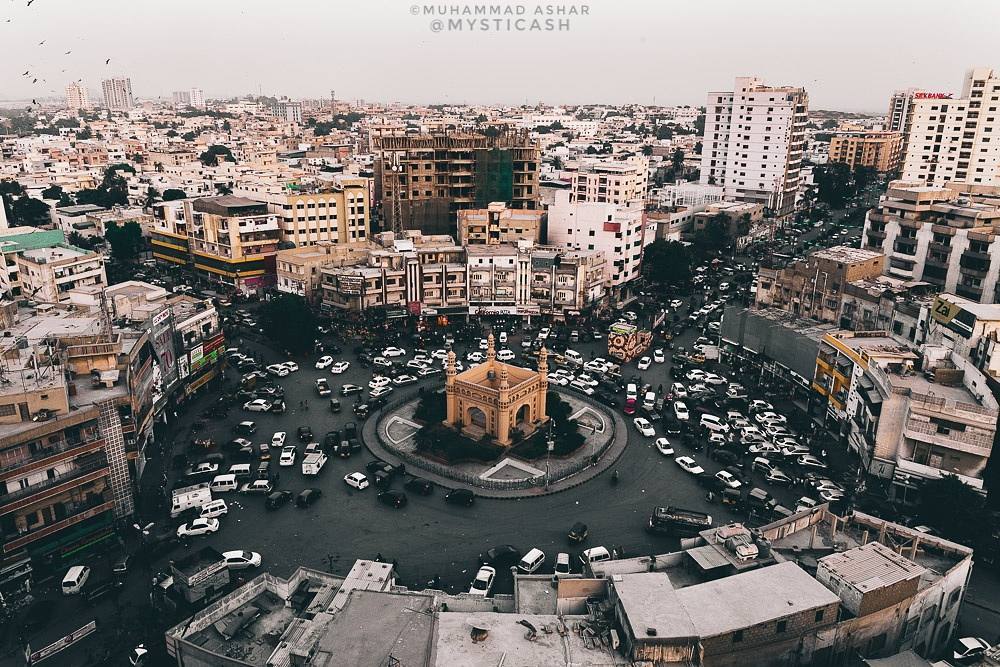 Aerial view of Char Minar Chowrangi, #Karachi, #Pakistan, ranked 5th in ...