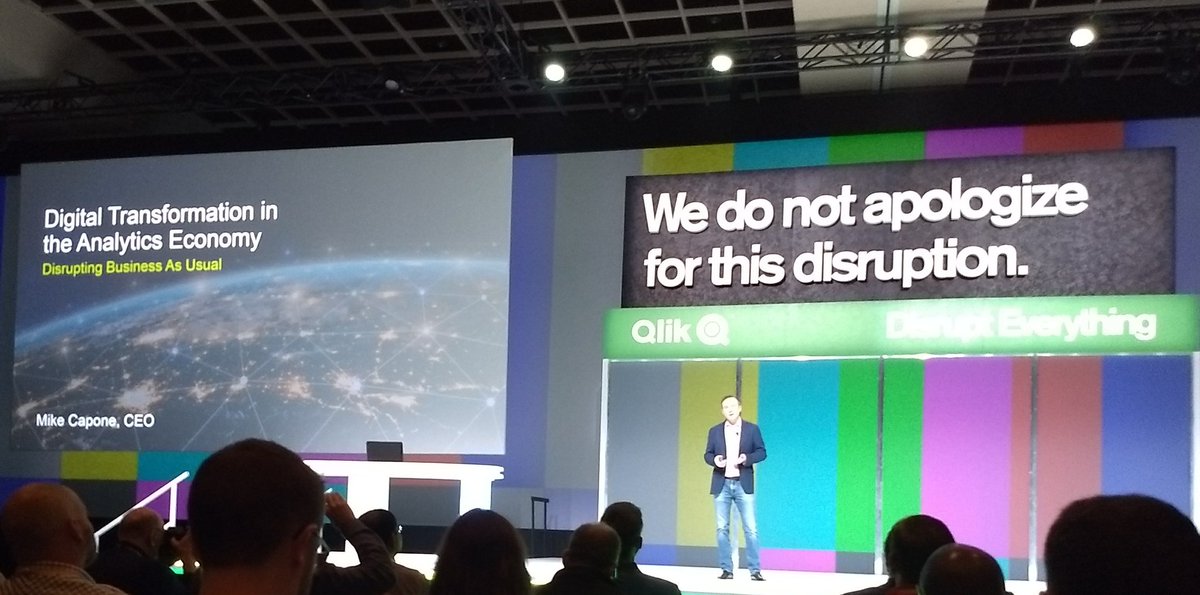 brian_booden's tweet photo. A big moment for @MikeCapone_ in his first conference as @qlik CEO. I cannot WAIT to hear his thoughts. Loving the positivity so far #eatsleepqlikrepeat #Qonnections https://t.co/JL2GPVsasx
