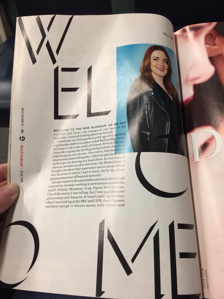 SocialOnya's tweet photo. Just picked up May’s @glamourmag &amp; loved @samanthabarry Editors’ Letter! 🤗 

Now to dive into #themoneyissue further as it looks like the new Editor-in-chief has produced an amazing inaugural issue!

Be sure to pick up a copy of this #glamour

#Congrats again Samantha 😃🇮🇪 https://t.co/AWu58yb2Ml