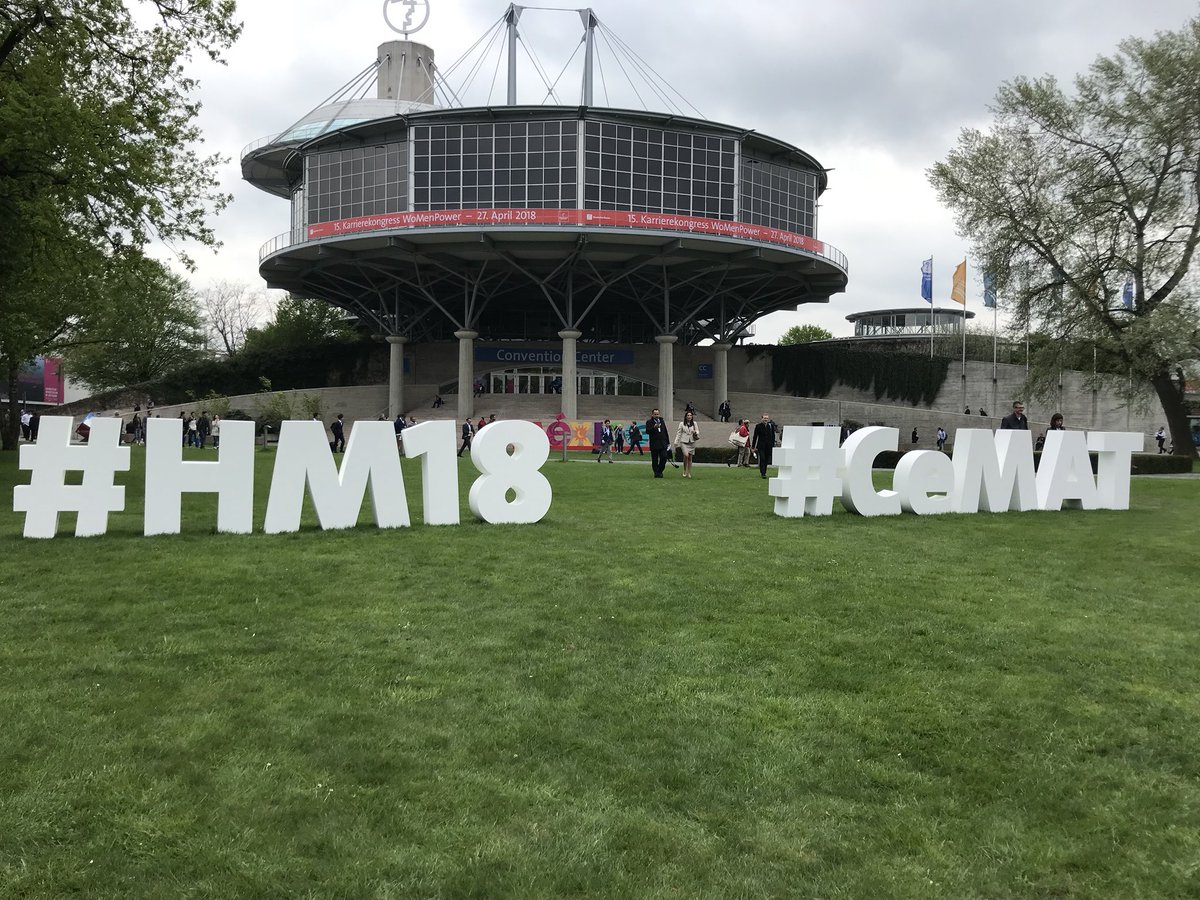 ottarba's tweet photo. Overwhelmed by industry 4.0 demos and applications at #HM18 &amp; #CeMAT18. AI, digital twins, #3DLean, block chain and mixed reality all seem to be part of the #FactoryoftheFuture https://t.co/RxukaCZaR4