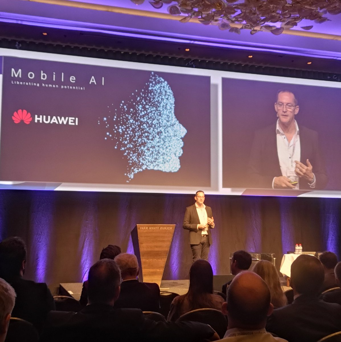 How can Mobile AI help unlock the potential of the human brain? Huawei CMO <a href="/andygarrihy/">Andrew Garrihy</a> at the <a href="/DigitalForumCH/">DigitalEconomicForum</a> #DEF18 #MobileAI #Huawei