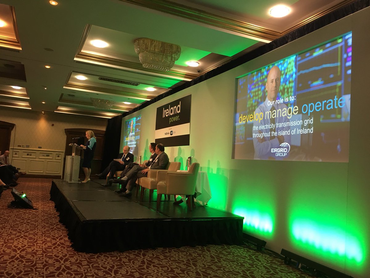 beechams1042's tweet photo. @EirGrid in the #IrelandPower stage. Rosemary Steen opening up with a quote from @BarackObama https://t.co/QDmFxSclq6