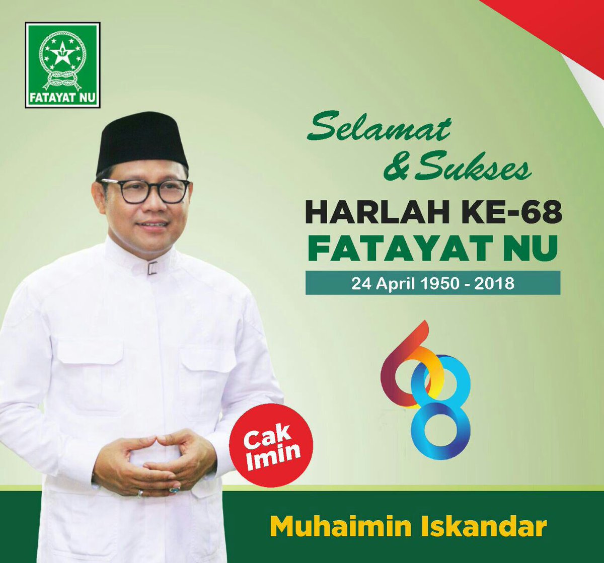 #Harlah68FatayatNU terus bergerak, berjuang &amp; berbakti utk Bangsa dan Agama
<a href="/cakimiNOW/">A Muhaimin Iskandar</a> <a href="/manika_arbit/">Arbit Manika</a> <a href="/DPP_PKB/">DPP PKB</a> <a href="/arjuna16sp/">ARJUNA 1208</a> @asykar36 <a href="/Jkw_CakImin/">KORNAS JOIN 2019 🏛</a> <a href="/JOINLampung/">Putra_Nusantara</a> <a href="/MB_Bestari/">Muhammad Bakri Bestari</a> @ajharJowe_NTT <a href="/MryMandary/">AMRI RAZAK</a> <a href="/tolombang/">Muh. As'ad 7602</a> <a href="/JOIN_MAMUJU/">JOIN MAMUJU</a>