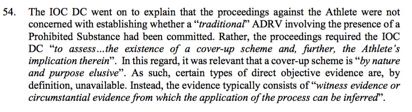 Sport_Integrity's tweet photo. This is important. The CAS explains that the @iocmedia did not consider the #Legkov situation as an ADRV case, &amp; therefore evidence may be circumstantial… https://t.co/o3vWAJGifN