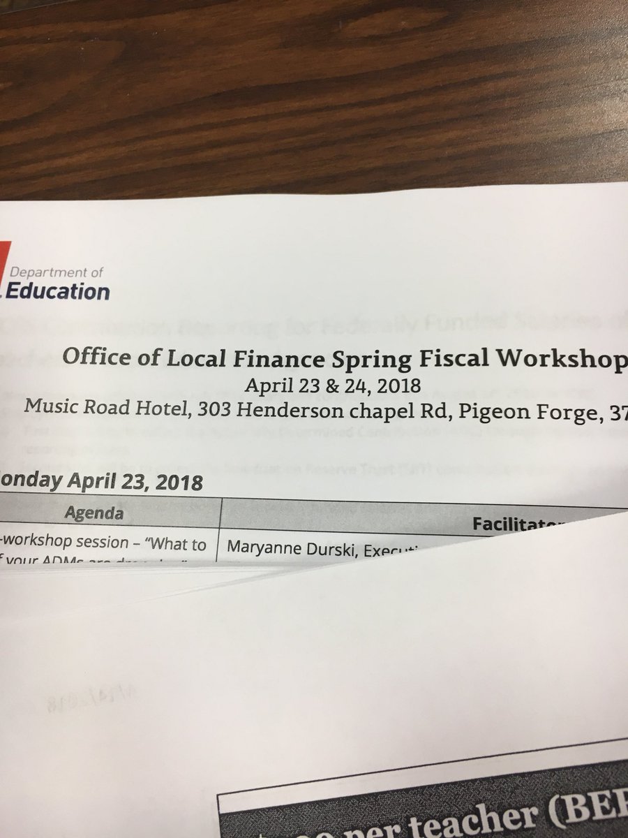 Learning Day 2:  <a href="/TNedu/">TN Dept of Education</a> Fiscal Workshops. Good to see several colleagues. <a href="/starnes_steve/">Steve Starnes</a> <a href="/JerryLevengood/">Jerry Levengood</a> <a href="/krismcaskill/">Kris McAskill</a> <a href="/millerbev/">Beverly Miller</a> <a href="/DrMelanieMiller/">Melanie Miller</a>   <a href="/My_PigeonForge/">Pigeon Forge, TN</a>