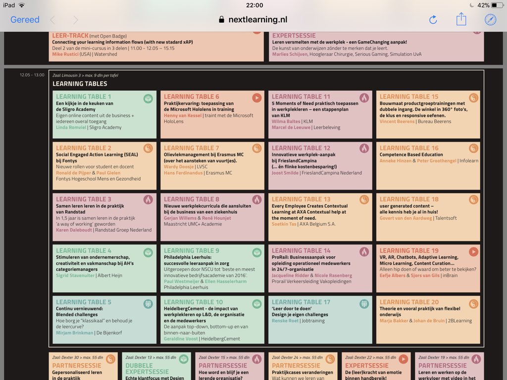 Vandaag staan we twee keer op het programma van Next Learning 2018. Zoek maar: er zijn veeeel verhalen! #NLE18