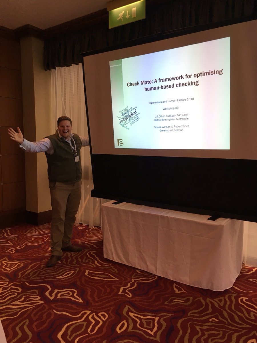 Come join GSB in the Colonial Suite for an exciting workshop on Human-Based Checking #EHF18