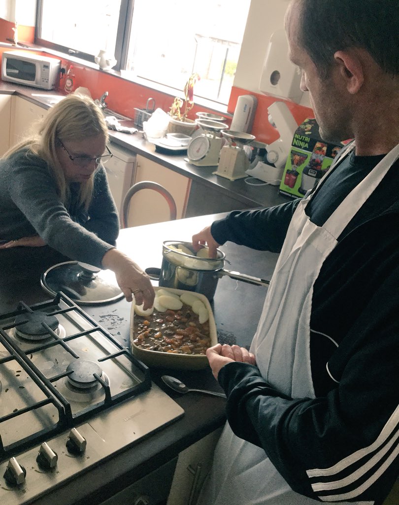 Dirrans_centre's tweet photo. Hotpot on the menu this morning made by our Enterprise group. We covered the beef and veg with sliced potato and popped in the oven to finish the dish. Well done everyone! 👍🏻 #scratchcooking #HealthyLiving #dirranskitchen https://t.co/KdjxRKKjrj