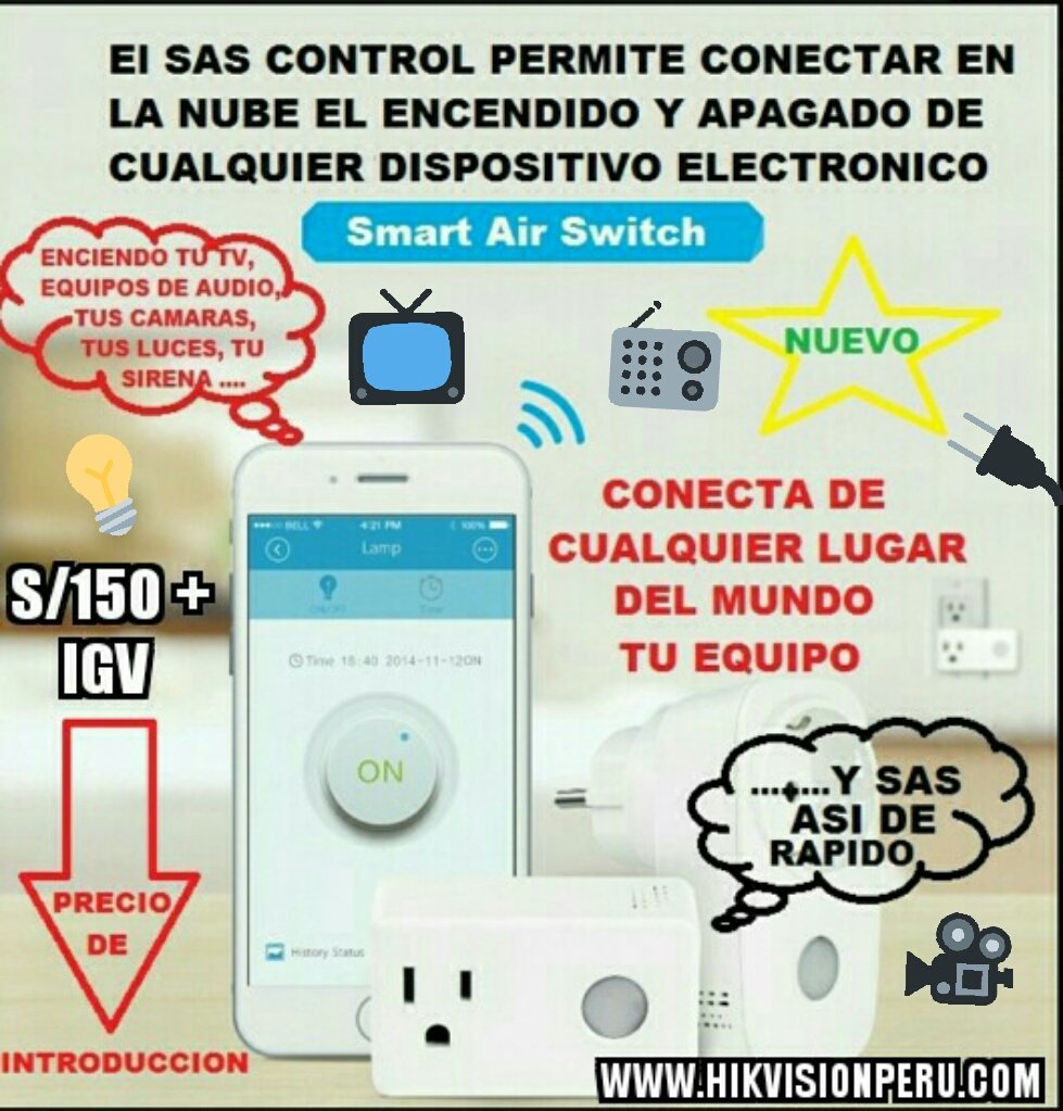 CCTVSEGURIDAD's tweet photo. El SAS se conecta vía Wifi y te permite encender o apagar cualquier dispositivo electrónico conectado a él, puede ser un tv, una lámpara, una cafetera, un ventilador y diversos equipos desde cualquier lugar del mundo, estate #alerta100pre encendiendo o apagandoto todo en tu móvil https://t.co/erDsf4eY2Z