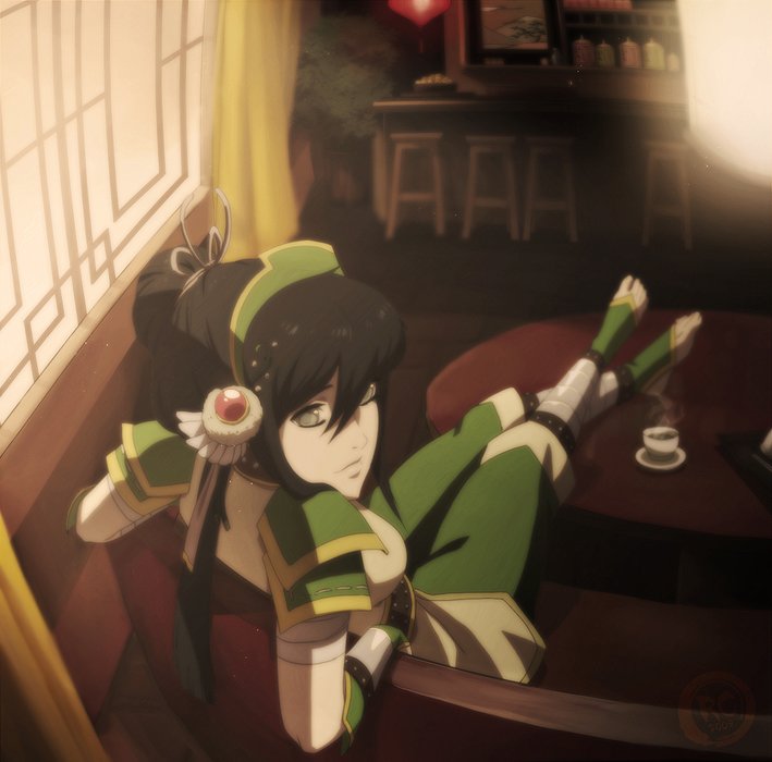"I know your behind me I may be blind but that doesn't mean I can't hear you."

Toph said looking back at you. Well not really looking at you but you get the point. 

"Well hurry up slow poke take a seat and enjoy some Jasmine tea with me."

#OpenRP #ATLARP #AvatarRP