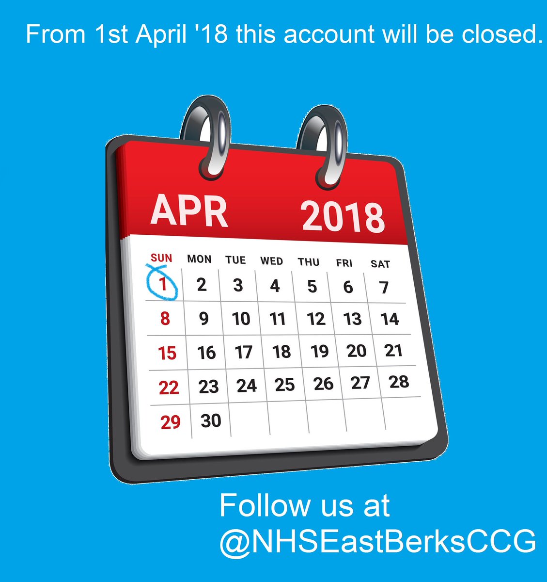THIS ACCOUNT HAS CLOSED. Follow us at <a href="/NHSEastBerksCCG/">NHS East Berkshire CCG</a> 
From the 1st April'18 Windsor,Ascot&amp;Maidenhead CCG, Slough CCG &amp; Bracknell &amp; Ascot CCG will merge to form East Berkshire CCG
#NHS #Windsor #Ascot #Maidenhead #Bracknell #Slough