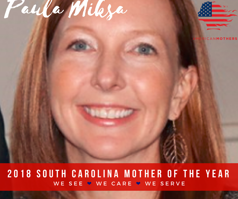 americanmothers's tweet photo. Paula Miksa named South Caroline 2018 Mother of the Year! Read more about this amazing mother and join American Mothers. #momstrong #wecare #joinami #americanmothers #moty https://t.co/itj5eGjPsu https://t.co/GcLe4koWOq