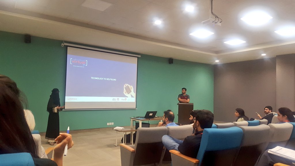 PITBIncubation's tweet photo. #Plan9Startup @_virtualeye take the spot at @IlmIdeas2 Education Startup Showcase. The Startup is creating a device to facilitate the visually impaired. https://t.co/mAjdfYGcgG