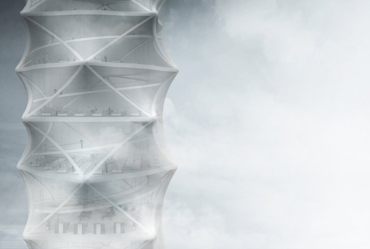 polimi's tweet photo. https://t.co/TpDFAM8ukd, progetto di 3 studenti @polimi, ha vinto la #SkyscraperCompetition 2018, prestigioso premio internazionale promosso da @eVoloMagazine. Un grattacielo pieghevole ispirato agli origami, facilmente allestibile in zone colpite da calamità naturali. https://t.co/h8CpIUi9bi