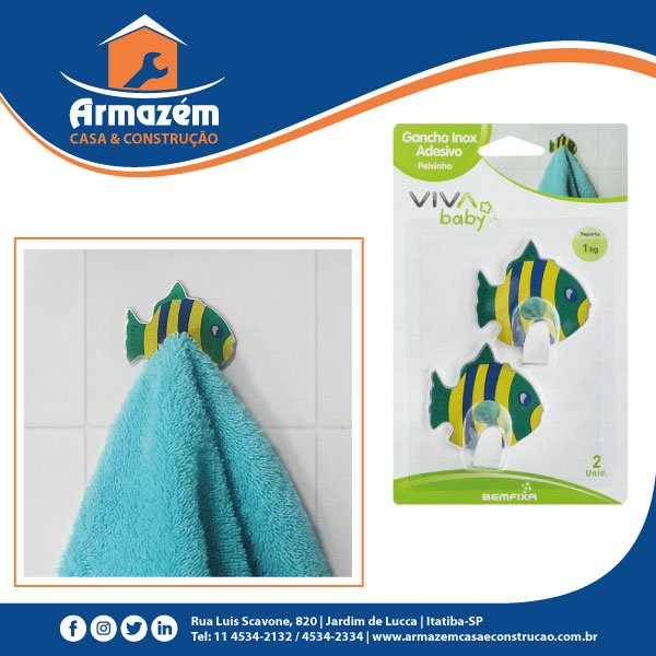 armazemcasacons's tweet photo. Ideal para pendurar roupões e toalhas infantis, o Gancho Peixinho ainda deixa mais divertida a decoração do Banheiro. #armazemcasaeconstrucao #reforma #itatiba #casa #decoracao #utilidade #gancho #peixinho #pendurar #crianca #infantil #toalha #adesivo #vivabay #bemfixa https://t.co/xq0zVwOtx4