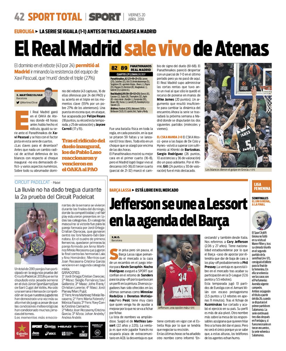 #PadelcatPlayers‼ Us deixem la crònica publicada al <a href="/sport/">Diario SPORT</a> sobre l'última prova del #CircuitPadelcat2018 que es va disputar al <a href="/ClubJunior1917/">Club Junior</a> 

 👇👇😉😉