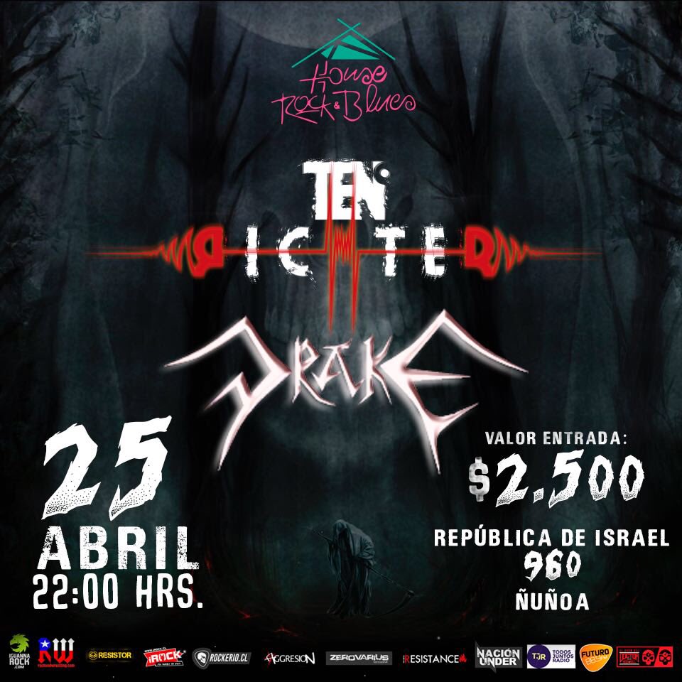 metal_drake's tweet photo. Amigos, recuerden que mañana nos presentamos junto a @tenrichter en @houserockchile a las 22:00 horas.
Las entradas tienen un valor único de $2.500.-
Nos vemos mañana 🤘🏻!
#Drake #DrakeMetal #TenRichter #MetalNight #Tocata #Concierto https://t.co/x55uFpel6X