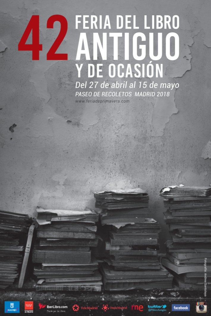 📍Comienza la #FeriaDelLibroAntiguoYDeOcasión Contamos las horas para que llegue el #Viernes🏃🏼 y poder #Bucear🐳 por los #Tesoros🎁 que cada año nos encontramos📚✒
<a href="/forolibro_com/">Forolibroℹ️</a>
<a href="/MADRID/">Ayuntamiento Madrid</a> <a href="/ComunidadMadrid/">Comunidad de Madrid</a> <a href="/IberLibro/">IberLibro.com</a> <a href="/telemadrid/">Telemadrid</a> <a href="/InformativosTM/">Telenoticias Telemadrid</a> <a href="/ondamadrid/">Onda Madrid</a> <a href="/rne/">Radio Nacional</a> <a href="/Madrid_Cultura/">Madrid Cultura</a>