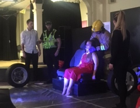 CreweFireStn's tweet photo. Well done to Firefighter Perry who took part in an interactive drama called #MessageNotDelivered to highlight the dangers of using mobile phones while driving to over 180 young people - https://t.co/fTLrrEIsNx https://t.co/5hBKm0TWwM