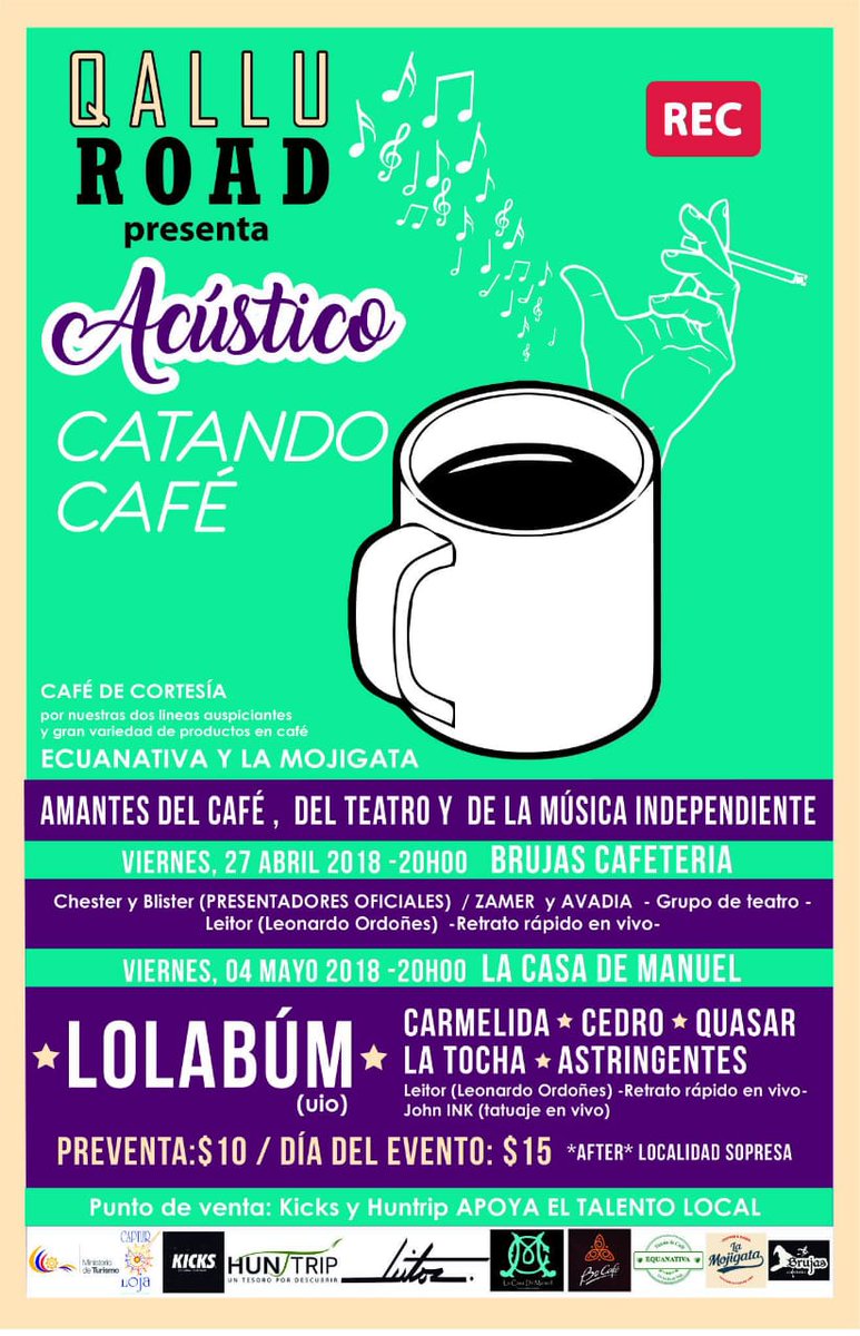 mintur_zonal7's tweet photo. Invitación | QALLU ROAD, presenta: 'Catando Café'. ¡Te esperamos! Mayor información ⤵⤵⤵🍵🍵 https://t.co/NZ886xwuMi