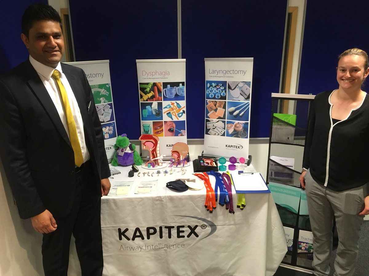 RCSLTTracheCEN's tweet photo. Thanks to Kapitex’s Jodie Palmer &amp; Bharat Kunvarji for helping us host today #RCSLTtracheCEN #PMVUK2018 #passymuir #kapitex https://t.co/nBbHGuR2zM