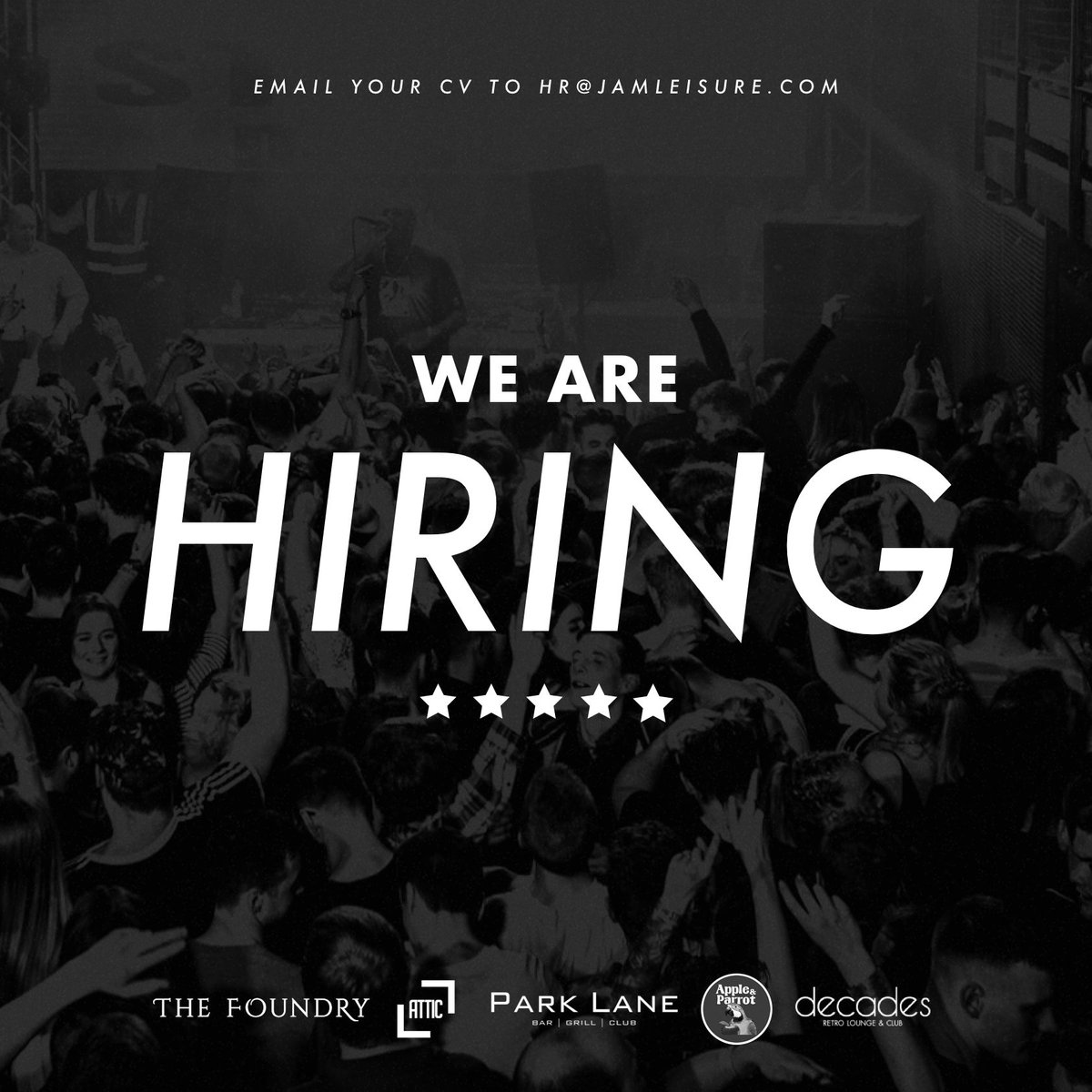 The Foundry Torquay (@thefoundrytq) on Twitter photo *** WE ARE HIRING ***
☑️ Positions from trainee to management.
☑️ Good rates of pay.
☑️ Positions in Apple & Parrot, Decades, Park Lane, Attic and The Foundry.
Email your CV to hr@jamleisure.com.
#Recruitment #AppleAndParrot #Decades #ParkLane #TheAttic #TheFoundry *** WE ARE HIRING ***
☑️ Positions from trainee to management.
☑️ Good rates of pay.
☑️ Positions in Apple & Parrot, Decades, Park Lane, Attic and The Foundry.
Email your CV to hr@jamleisure.com.
#Recruitment #AppleAndParrot #Decades #ParkLane #TheAttic #TheFoundry