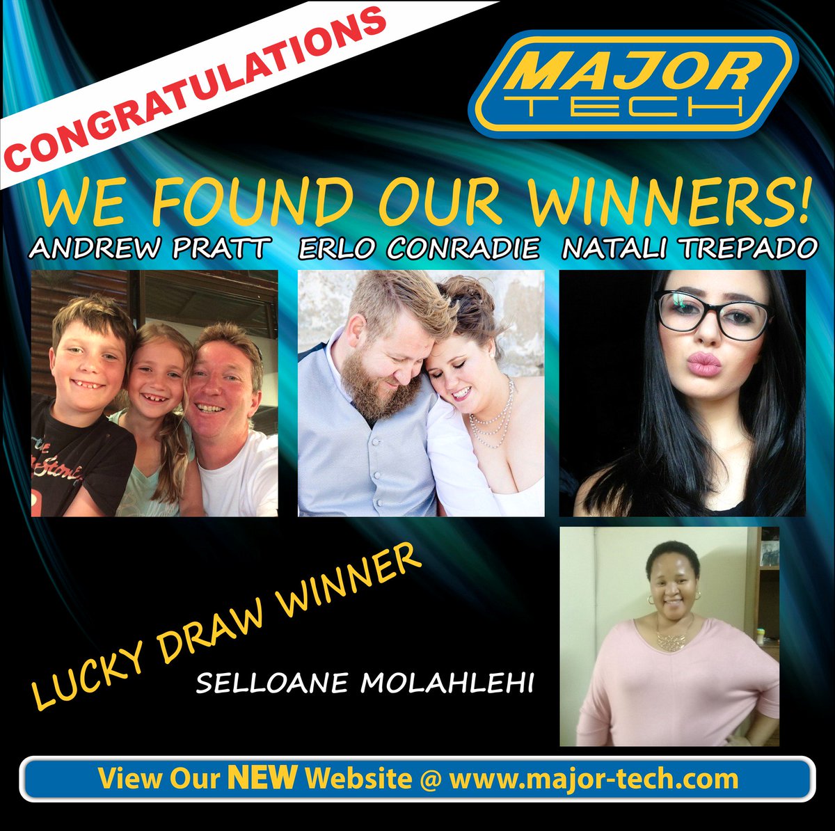 MajorTechZA's tweet image. Congratulations to all of our winners for the website competition. Thank-you to all the competitors for this challenge and we hope you keep a look out for future competitions and posts. #majortech #Competition