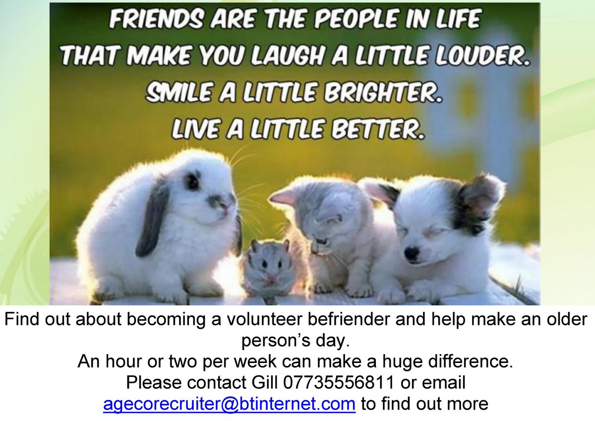 AgeUKEastKent's tweet photo. Please find out about becoming a volunteer befriender today https://t.co/uPf5whKRcB