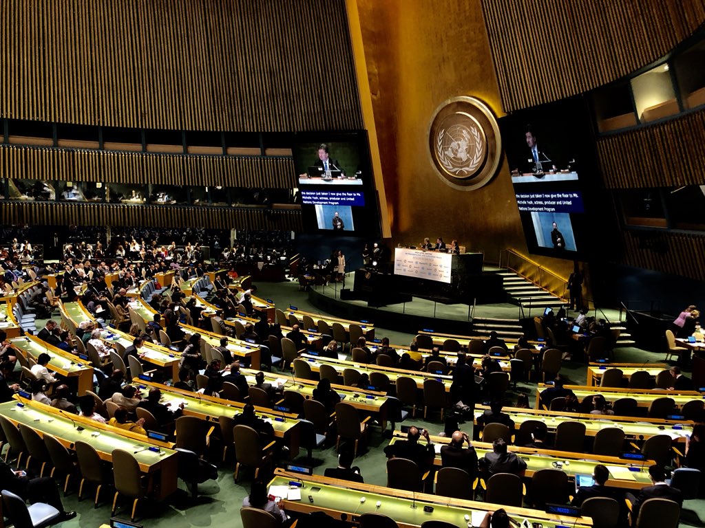 maxwellpix's tweet photo. Inside the #ungenassembly waiting on @PresidentIRL to give his speech https://t.co/poi4R6R8Nu