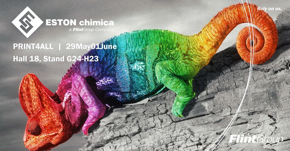 flinteresting's tweet photo. Eston Chimica is preparing for an exciting show at PRINT4ALL! Fiera Milano | Rho | May29-June1.  Our Paper &amp; Board team will be available to talk about solutions, services and our new partnership with Flint Group! Hall 18, Stand G24-H23. https://t.co/3dXgGra5d7 #FlintGroupEvent https://t.co/XaEEy1oEDs