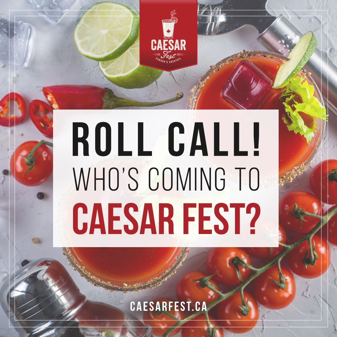 CaesarFest's tweet photo. Love Canada's national cocktail? Come to #CaesarFest, July 22 at the Fifth Social Club in #Toronto! Early bird ticket pricing is available until May 25th. All VIPS + the first 200 people through the door get a Caesar Fest swag bag! https://t.co/87SL1RXzNf #CAESARTHEMOMENT https://t.co/IL553opMrO