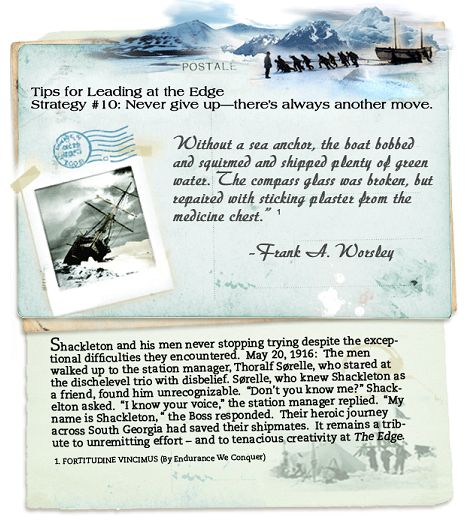 DNTP's tweet image. Sharing my final, and Tenth Critical Strategy for #leadership #Success! Here is #Strategy #10: Never give up-There's always another move! #NeverGiveUp  #Shackleton #Hero #teamwork #TheEdge #FortitudeVincimus