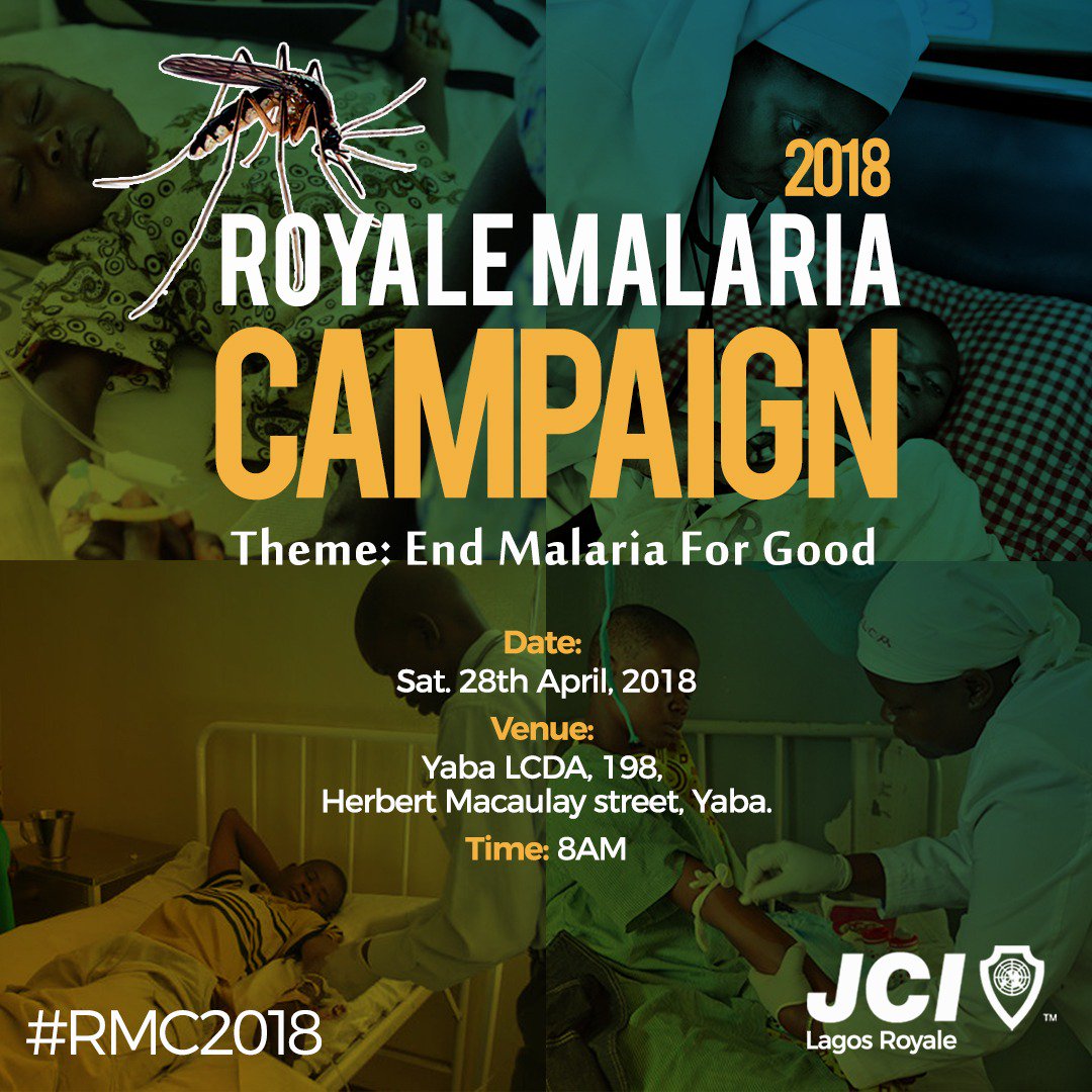 JCILagosRoyale's tweet photo. Join the fight against Malaria #RoyaleMalariaCampaign #RMC2018 https://t.co/yopQznXm0E